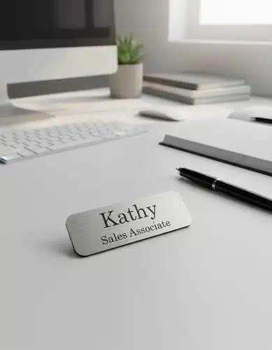 Pin Identificador Credencial Personalizada C/laser, Con Imán Dorado - Imagen 6