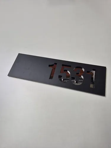 Cartel Numeración Domicilio Casa Direccion Señalizacion 9x29 Negro Con Números Plateado - Imagen 3