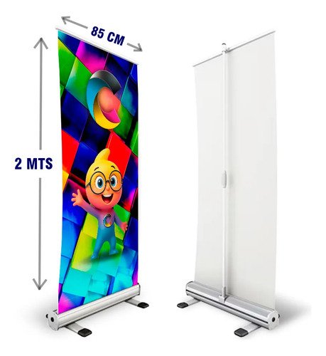 Portabanner Roll Up Impreso Banner 85x200 Cm. Blanco - Imagen 4
