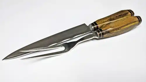Juego De Trinchar De Madera. Personalizado Hoja Juca 20cm. - Imagen 3
