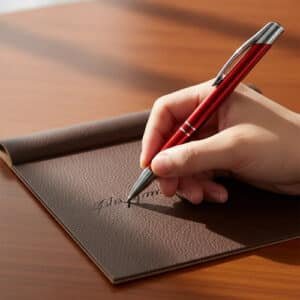 Bolígrafos Lapicera Birome Metálica Apta Para Grabar C/laser Rojo Azul