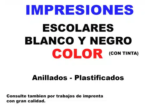Impresiones Escolares A Color - Blanco Y Negro Alta Calidad - Imagen 2