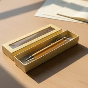 Bolígrafo Lapicera Bambú Grabadas Con Caja A Elección X10 Un Madera Con Caja Color Beige Negro