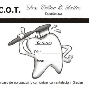 25 Turneros , Recordatorios De Citas,  Imp. En Negro 9x10 Cm