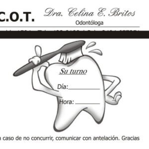 25 Turneros , Recordatorios De Citas,  Imp. En Negro 9x10 Cm