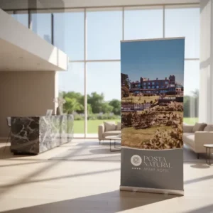 Portabanner Roll Up Impreso Banner 85x200 Cm. Blanco