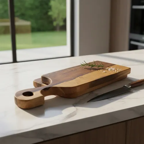 Tabla De Picadas Madera Dura Guayubira 39 X 20x 2cm Grabadas Lisa Marrón - Imagen 2