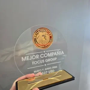 Placa Trofeo Premio Qr Reconocimiento Acrílico Redonda 15cm