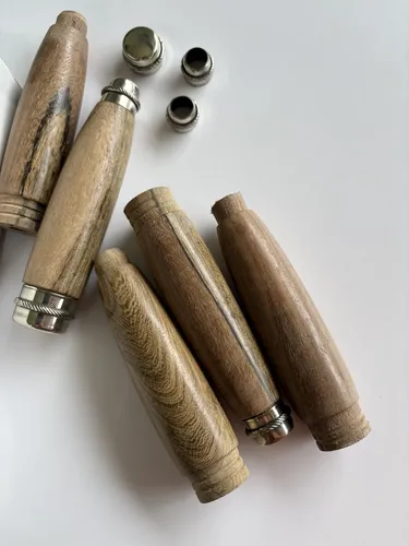Mangos Encabado Cuchillo X10 Tapones Virolas Alpaca Trinchar Marrón Claro