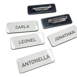 Pin Identificador Credencial Personalizada C/laser, Con Imán Blanco Personalizado