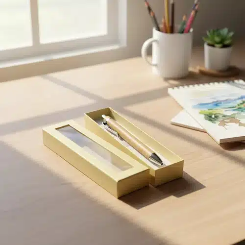 Bolígrafo Lapicera Bambú Grabadas Con Caja A Elección X5 Uni Madera Con Caja Color Beige Negro - Imagen 2
