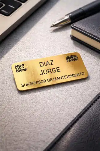 Pin Identificador Credencial Personalizada C/laser, Con Imán Dorado - Imagen 2
