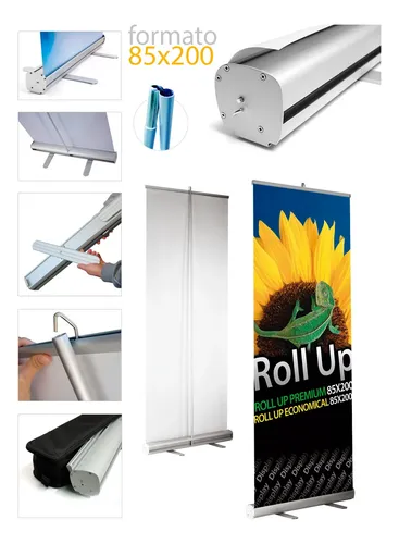 Portabanner Roll Up Impreso Banner 85x200 Cm. Blanco - Imagen 5