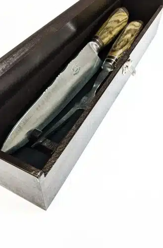 Juego De Trinchar De Madera Hoja Juca 20cm En Caja De Regalo - Imagen 3