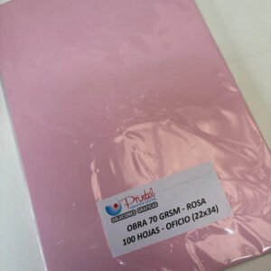 Papel Obra 70 Grs. Rosa Tamaño 22x34 Cm. Pack 100 Unidades Rosa