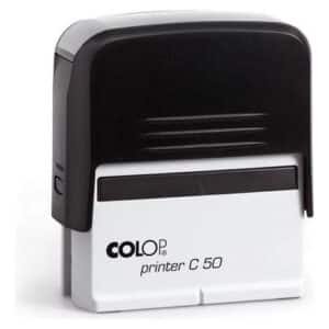 Sello Automático Printer50, Marca Personalizada, Color De Tinta: Negro, Color Exterior: Negro