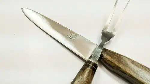 Juego De Trinchar De Madera. Personalizado Hoja Juca 20cm. - Imagen 7