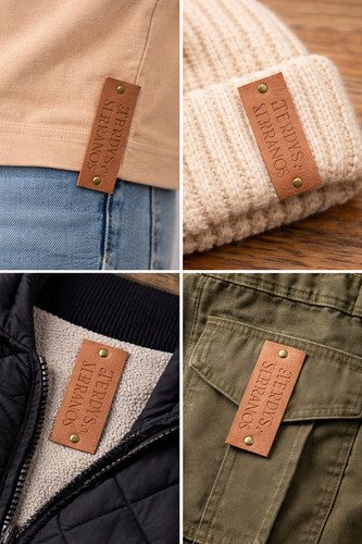 Etiquetas Ecocuero Personalizadas 1.5x4cm Para Ropa100 Unid. - Imagen 2