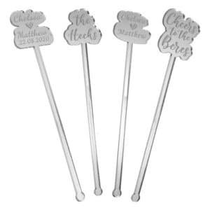 Agitadores Acrílico Trago Largo Personalizados Pack 15 Unid.