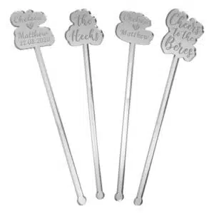 Agitadores Acrílico Trago Largo Personalizados Pack 15 Unid.