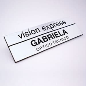 Pin Identificador Credencial Personalizada C/laser, Con Imán Gris Personalizado