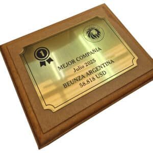 Placa Aniversario, Recuerdo, Grabada Con Soporte De Madera