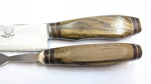 Juego De Trinchar De Madera. Personalizado Hoja Juca 20cm. - Imagen 8