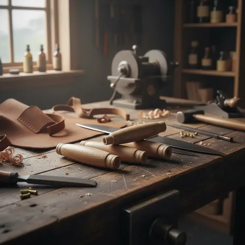 Mangos Para Encabado De Cuchillos Trinchar X3 Madera Noble Marrón Claro - Imagen 2