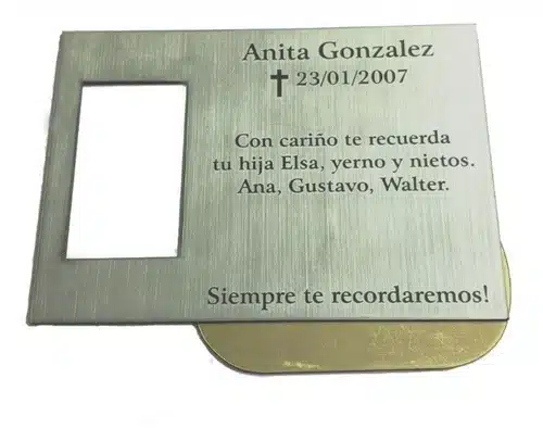 Placa De Cementerio, Material Bicapa, 15x20cm Incluye Diseño - Imagen 2