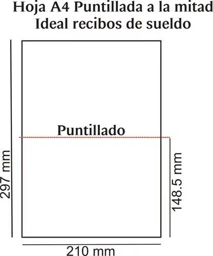Papel A4 75gr  Puntilladas Al Medio. Troqueladas Resma Hojas - Imagen 3