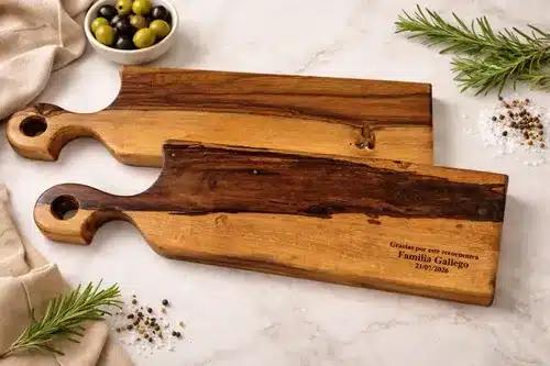 Tabla De Picadas Madera Dura Guayubira 39 X 20x 2cm Grabadas Lisa Marrón - Imagen 5