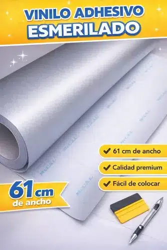 Vinilo Esmerilado Mccal 61 Cm X25 Metro Autoadhesivo Vidrios Gris - Imagen 2