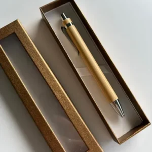 Bolígrafo Lapicera Bambú Grabadas Con Caja A Elección X10 Un Madera Con Caja Color Cobre Negro