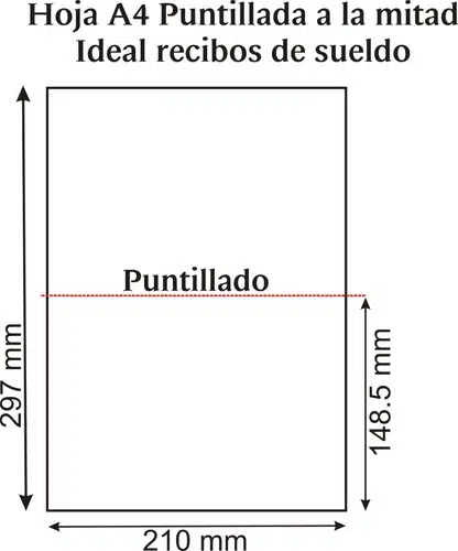 Papel A4 75gr  Puntilladas Al Medio. Troqueladas Resma Hojas - Imagen 2